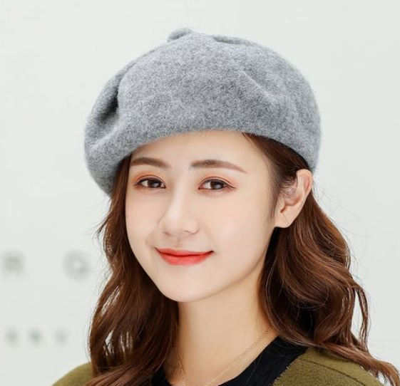 冬季必备帽子毛呢贝雷帽